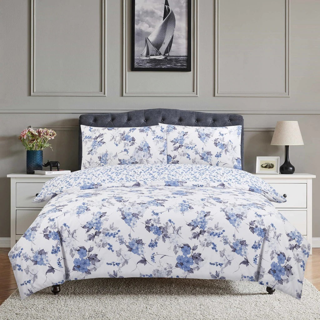 Vantona Classic Range Oriental Blossom Duvet Cover Set - Blue – Home ...